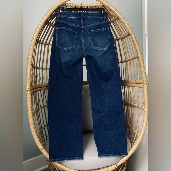 Quince Bella Stretch Relaxed Straight Jeans Stormy Blue Wash US 24 Sustainable - Picture 2 of 10